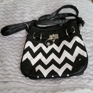 Used black and white crossbody